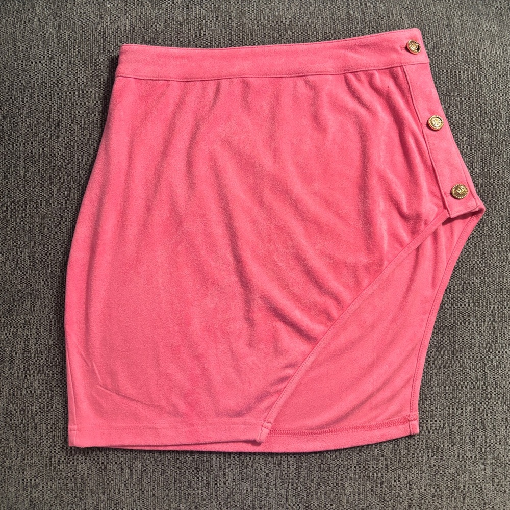 NWT Shane Justin Pink Button-Detail Mini Skirt
